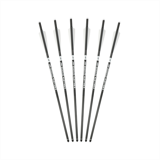 20" PIERCER Carbon Crossbow Bolts 3-Vanes (Pack of 6)